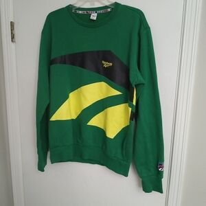 Reebok Vintage Green Crewneck with Yellow and Black Graphic